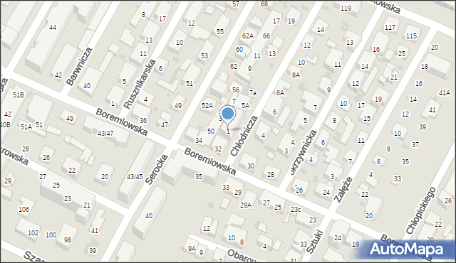 Warszawa, Chłodnicza, 1, mapa Warszawy