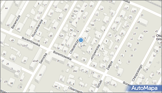 Warszawa, Chłodnicza, 4, mapa Warszawy