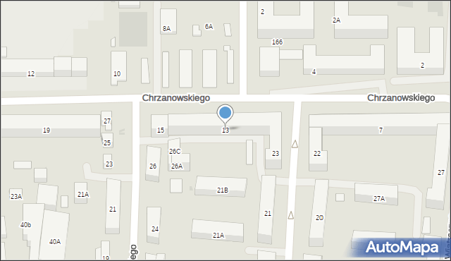 Warszawa, Chrzanowskiego Wojciecha, 13, mapa Warszawy