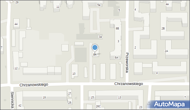 Warszawa, Chrzanowskiego Wojciecha, 8A, mapa Warszawy