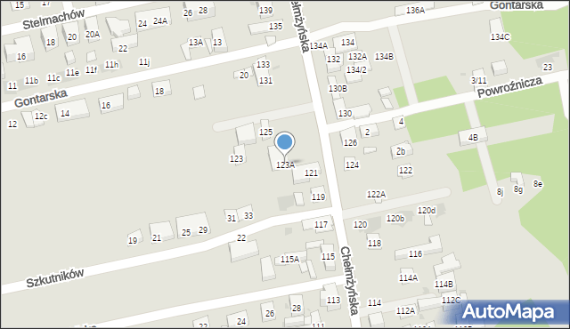 Warszawa, Chełmżyńska, 123A, mapa Warszawy