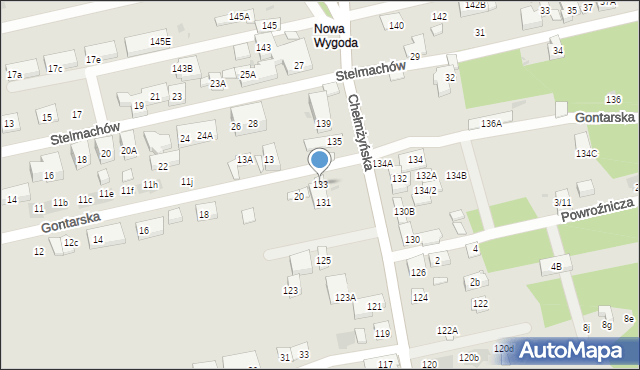 Warszawa, Chełmżyńska, 133, mapa Warszawy