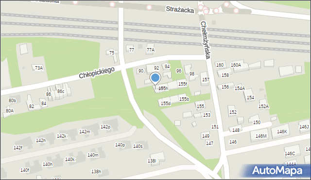 Warszawa, Chełmżyńska, 155j, mapa Warszawy