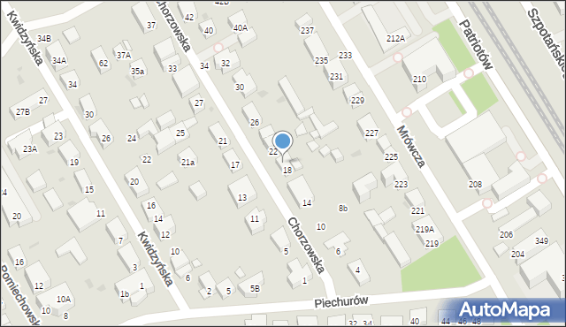 Warszawa, Chorzowska, 20, mapa Warszawy