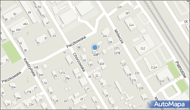 Warszawa, Chorzowska, 42B, mapa Warszawy