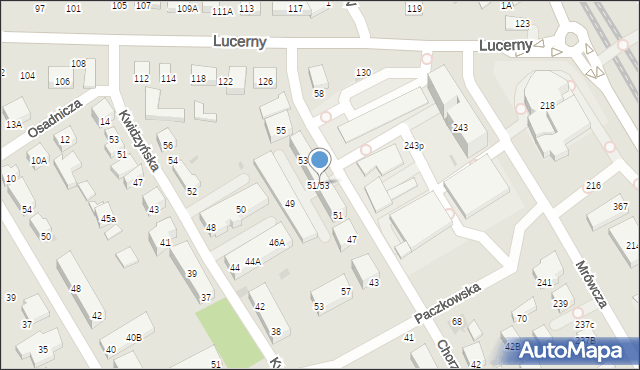 Warszawa, Chorzowska, 51/53, mapa Warszawy