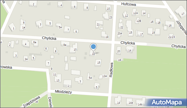 Warszawa, Chylicka, 12, mapa Warszawy