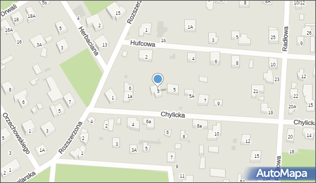 Warszawa, Chylicka, 3, mapa Warszawy