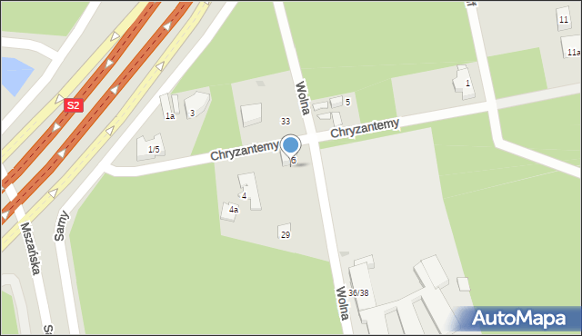 Warszawa, Chryzantemy, 6A, mapa Warszawy