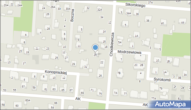 Warszawa, Chodkiewicza Jana Karola, hetm., 20, mapa Warszawy