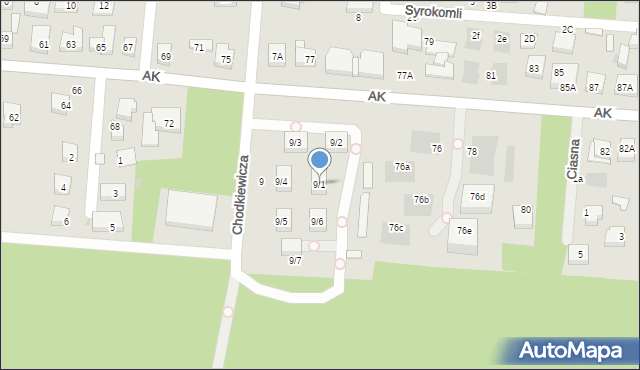 Warszawa, Chodkiewicza Jana Karola, hetm., 9/1, mapa Warszawy