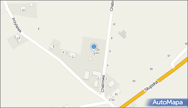 Warszkowo, Chabrowa, 3, mapa Warszkowo