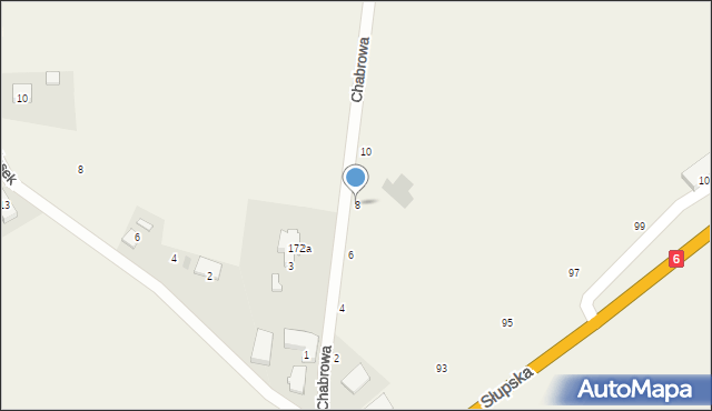 Warszkowo, Chabrowa, 8, mapa Warszkowo