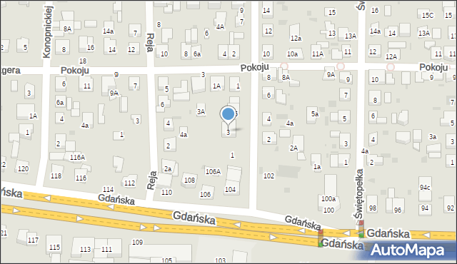 Wejherowo, Chmielewskiego Alfonsa, 3, mapa Wejherowo