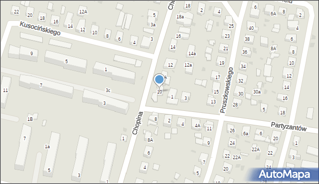 Wejherowo, Chopina Fryderyka, 10, mapa Wejherowo