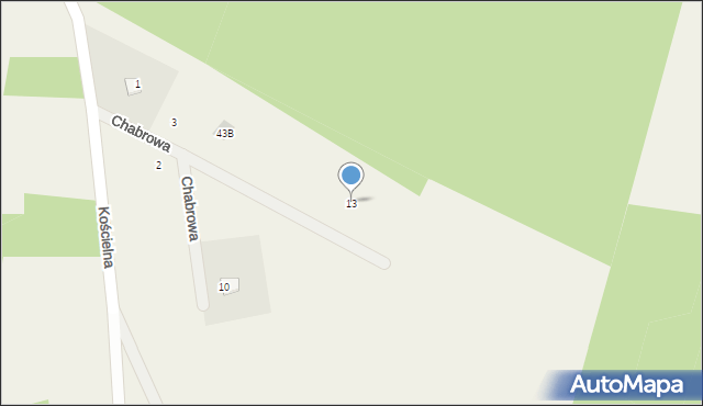 Węsiory, Chabrowa, 13, mapa Węsiory