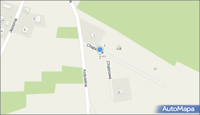 Węsiory, Chabrowa, 2, mapa Węsiory