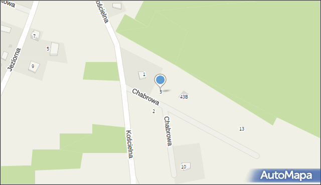 Węsiory, Chabrowa, 3, mapa Węsiory