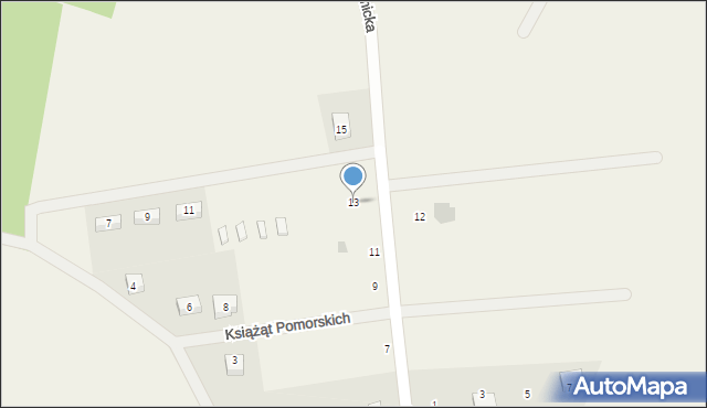 Wiele, Chełmicka, 13, mapa Wiele