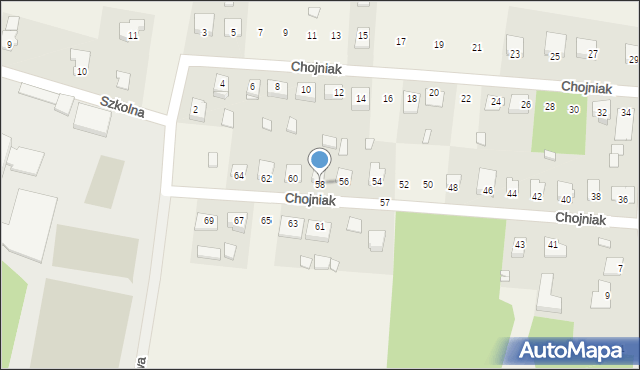 Wieniawa, Chojniak, 58, mapa Wieniawa