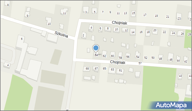 Wieniawa, Chojniak, 64, mapa Wieniawa