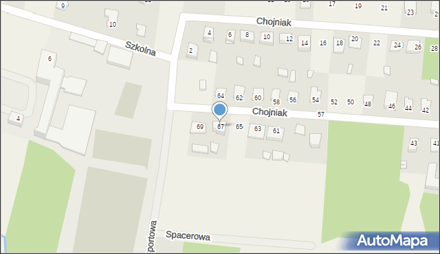 Wieniawa, Chojniak, 67, mapa Wieniawa