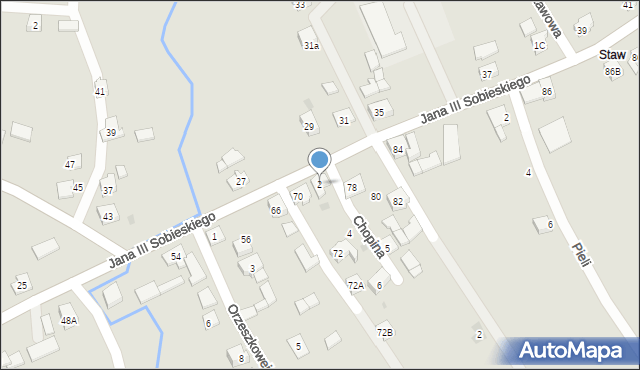 Wilamowice, Chopina Fryderyka, 2, mapa Wilamowice