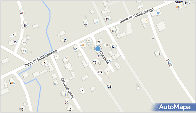 Wilamowice, Chopina Fryderyka, 4, mapa Wilamowice