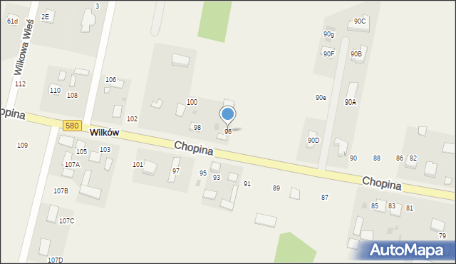 Wilków, Chopina Fryderyka, 96, mapa Wilków