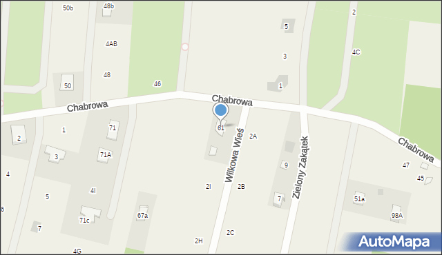 Wilkowa Wieś, Chabrowa, 61, mapa Wilkowa Wieś