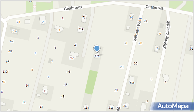 Wilkowa Wieś, Chabrowa, 67a, mapa Wilkowa Wieś