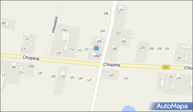 Wilkowa Wieś, Chopina Fryderyka, 168a, mapa Wilkowa Wieś