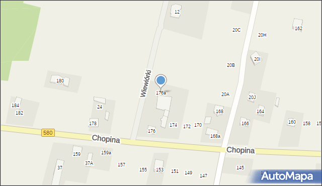 Wilkowa Wieś, Chopina Fryderyka, 176a, mapa Wilkowa Wieś