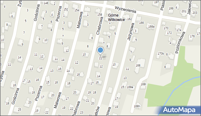 Wilkowice, Chabrowa, 11, mapa Wilkowice