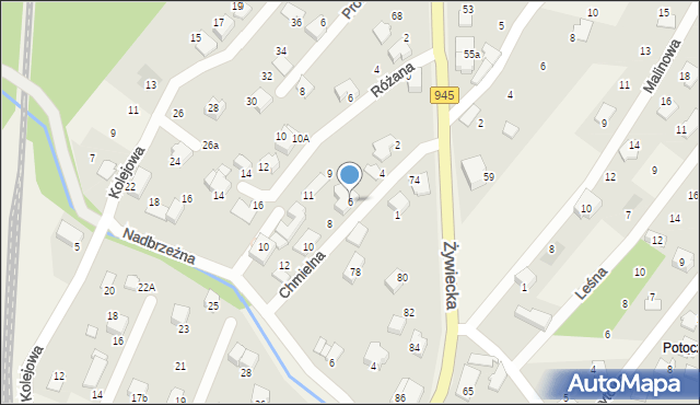 Wilkowice, Chmielna, 6, mapa Wilkowice