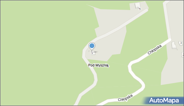 Wisła, Chłopska, 1, mapa Wisła
