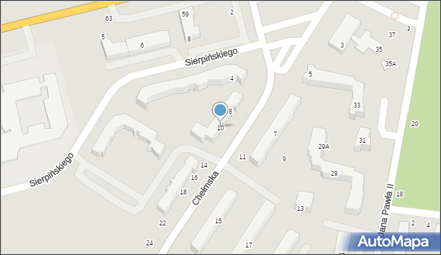Włodawa, Chełmska, 10, mapa Włodawa