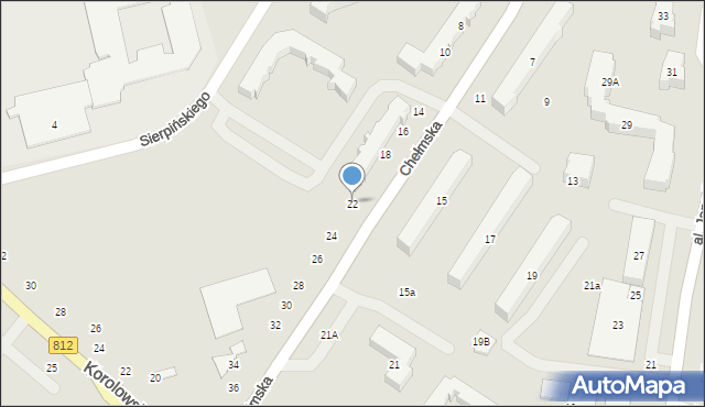 Włodawa, Chełmska, 22, mapa Włodawa