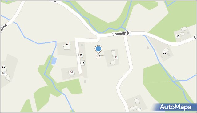Włosań, Chmielnik, 43, mapa Włosań