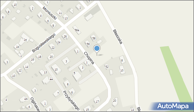 Włoszakowice, Chopina Fryderyka, 54, mapa Włoszakowice