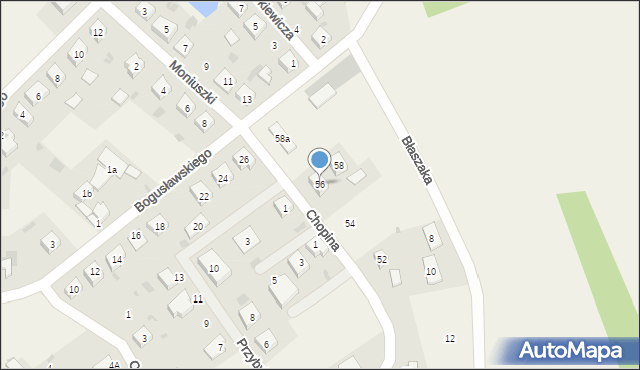 Włoszakowice, Chopina Fryderyka, 56, mapa Włoszakowice
