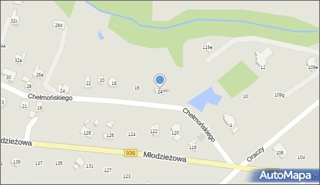 Wodzisław Śląski, Chełmońskiego Józefa, 14, mapa Wodzisławia Śląskiego