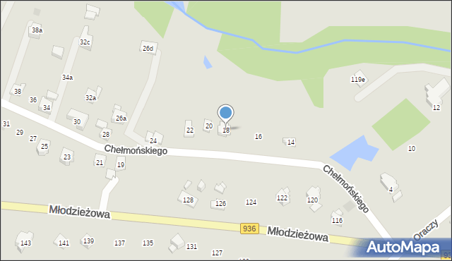 Wodzisław Śląski, Chełmońskiego Józefa, 18, mapa Wodzisławia Śląskiego