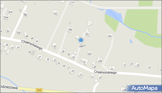 Wodzisław Śląski, Chełmońskiego Józefa, 34a, mapa Wodzisławia Śląskiego