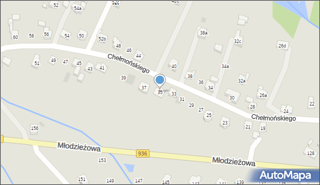 Wodzisław Śląski, Chełmońskiego Józefa, 35, mapa Wodzisławia Śląskiego