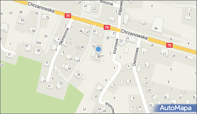 Wola Filipowska, Chrzanowska, 29, mapa Wola Filipowska