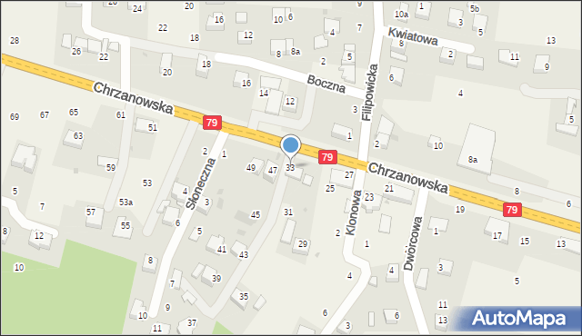 Wola Filipowska, Chrzanowska, 33, mapa Wola Filipowska