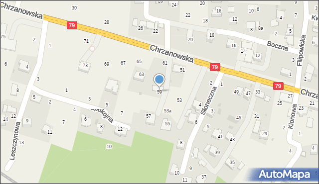 Wola Filipowska, Chrzanowska, 59, mapa Wola Filipowska