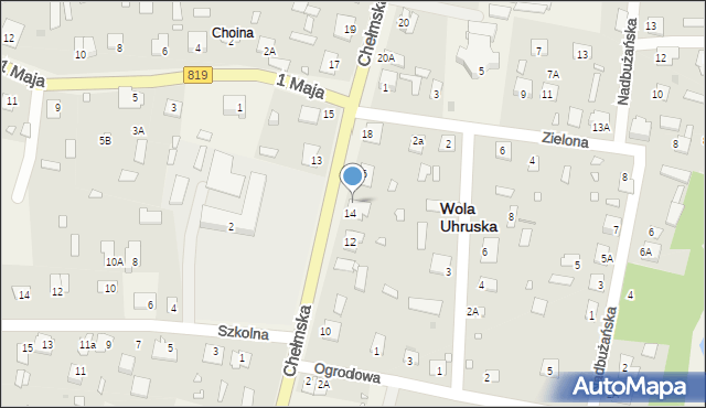 Wola Uhruska, Chełmska, 14A, mapa Wola Uhruska