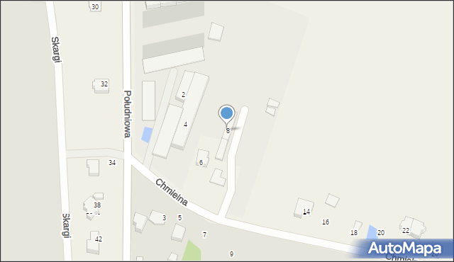 Wola Zaradzyńska, Chmielna, 8, mapa Wola Zaradzyńska